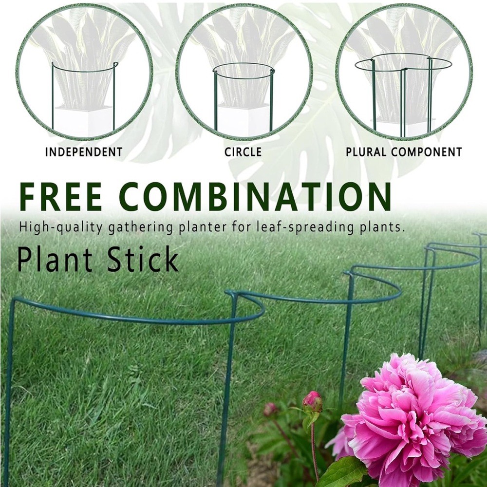 6 Pack Plant Support Stakes Tall Plant Holder Sticks (10" W X 15.8" H) - Picture 6 of 8
